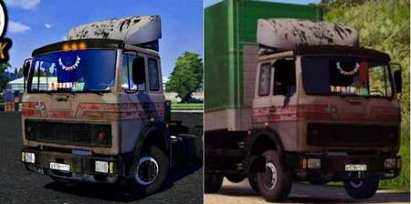 Грузовик Старый МАЗ с интерьером для Euro Truck Simulator 2