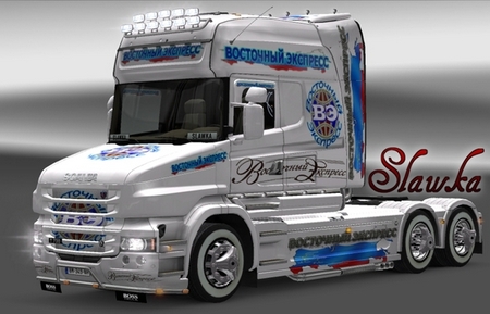 Скин для грузовика Scania T и прицепа - Euro Truck Simulator 2