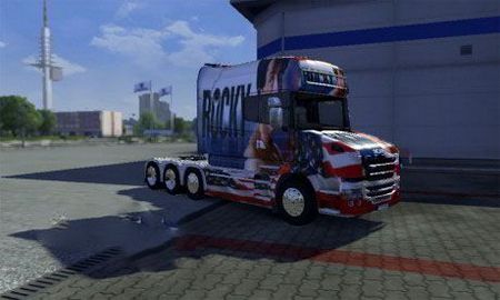 Скин Rocky USA для грузовика Scania T - Euro Truck Simulator 2