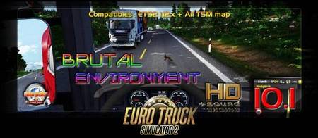 Брутальная графика + звуки двигателей v1.10 для Euro Truck Simulator 2