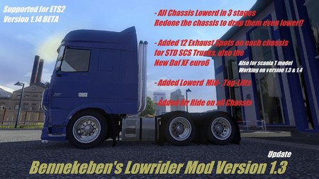 Низкая подвеска v1.3 для Euro Truck Simulator 2