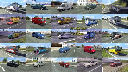 Сборник трафика от Jazzycat v1.8 для Euro Truck Simulator 2