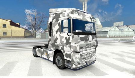 Армейский зимний скин DAF XF Euro 6 для Euro Truck Simulator 2