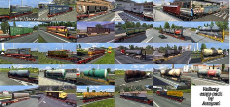 Железнодорожные прицепы 1.5.1 для Euro Truck Simulator 2