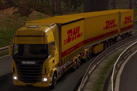 Автопоезд Scania DHL для Euro Truck Simulator 2