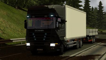 Scania 124l tandem + прицеп v1.0 для Euro Truck Simulator 2