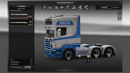 Scania R2008 side pipe v1 для Euro Truck Simulator 2