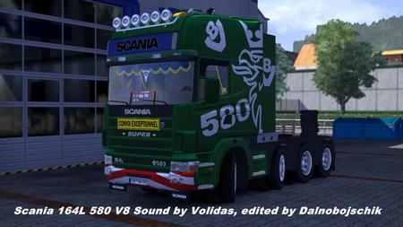 Звуки Scania 164L 580 V8 для Euro Truck Simulator 2