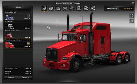 Kenworth T800 v2.1 + Звук для Euro Truck Simulator 2