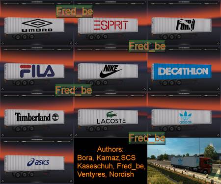 Trailer Pack Container 40ft X2 для Euro Truck Simulator 2