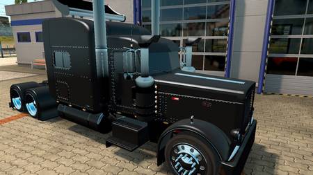 Чёрный салон Peterbilt 389 для Euro Truck Simulator 2