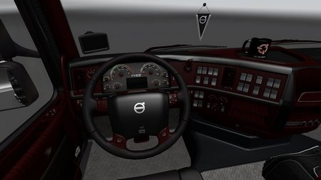 Салон Lux Black Volvo FH16 2009 для Euro Truck Simulator 2