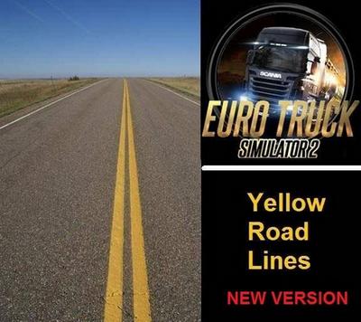 Mod Желтые разделительные полосы для Euro Truck Simulator 2