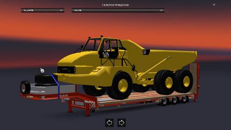 Mod Прицеп Cat 740 для Euro Truck Simulator 2