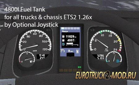 Mod Топливный бак 4800 литров для Euro Truck Simulator 2