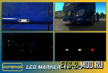 Mod Boreman LED Marker Lights для Euro Truck Simulator 2 v1.33