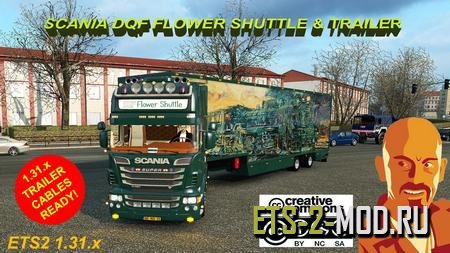 Mod Scania DQF Flower Shuttle для Euro Truck Simulator 2