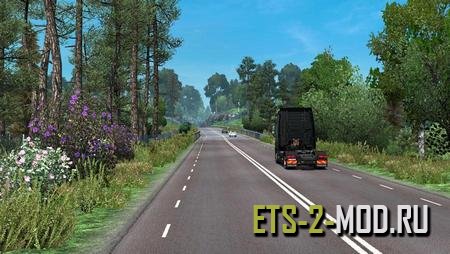 Mod Летняя погода для Euro Truck Simulator 2 v1.33