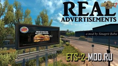 Mod Реальная реклама для Euro Truck Simulator 2