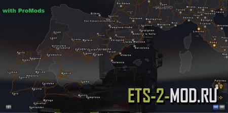 Mod Карта Испания для Euro Truck Simulator 2