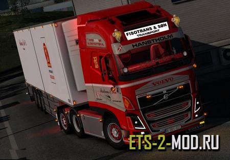 Mod Грузовик Volvo Fisotrans + прицеп для Euro Truck Simulator 2