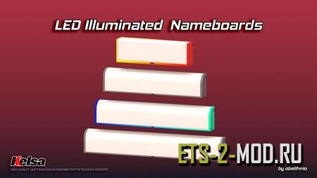 Mod Kelsa LED illuminated nameboards для Euro Truck Simulator 2