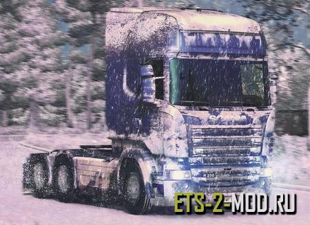 Mod Снежный скин для Scania RS - Euro Truck Simulator 2