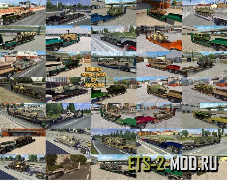 Пак прицепов с военной техникой для Euro Truck Simulator 2 1.33-1.34