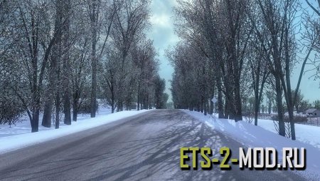 Мод Зима для Euro Truck Simulator 2 1.33-1.34