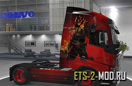 Мод Volvo FH2012 Judge Dredd Skin для Euro Truck Simulator 2