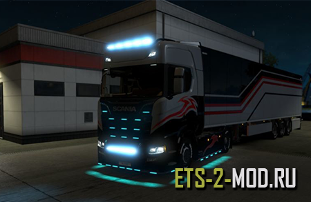 Мод Alexd Flare and 10.000 K Lights for all Trucks для Euro Truck Simulator 2